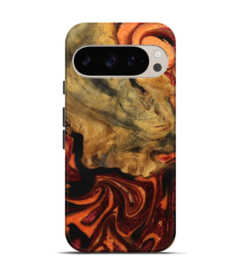 Pixel 9 Pro Wood Live Edge Phone Case - Jeralee (Red, 745273)