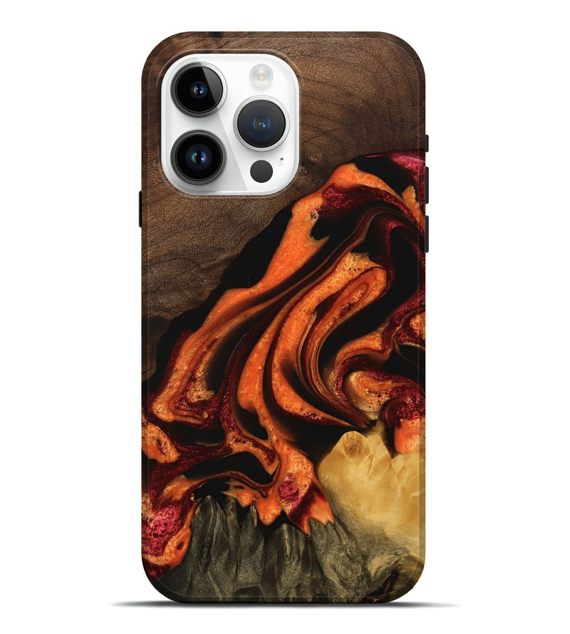 iPhone 15 Pro Max Wood Live Edge Phone Case - Jalisa (Red, 745275)