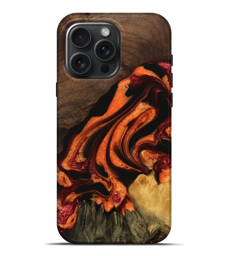 iPhone 16 Pro Max Wood Live Edge Phone Case - Jalisa (Red, 745275)