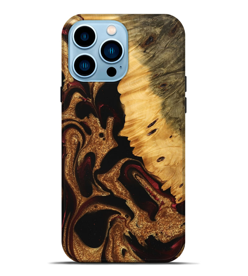 iPhone 14 Pro Max Wood Live Edge Phone Case - Tami (Red, 745276)