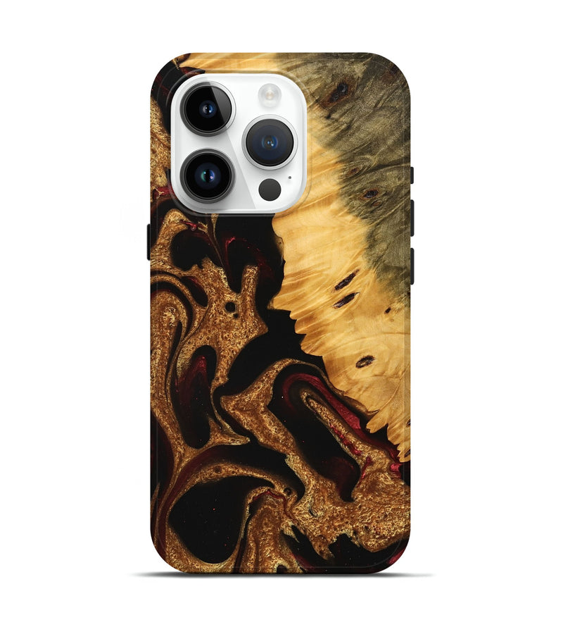 iPhone 15 Pro Wood Live Edge Phone Case - Tami (Red, 745276)