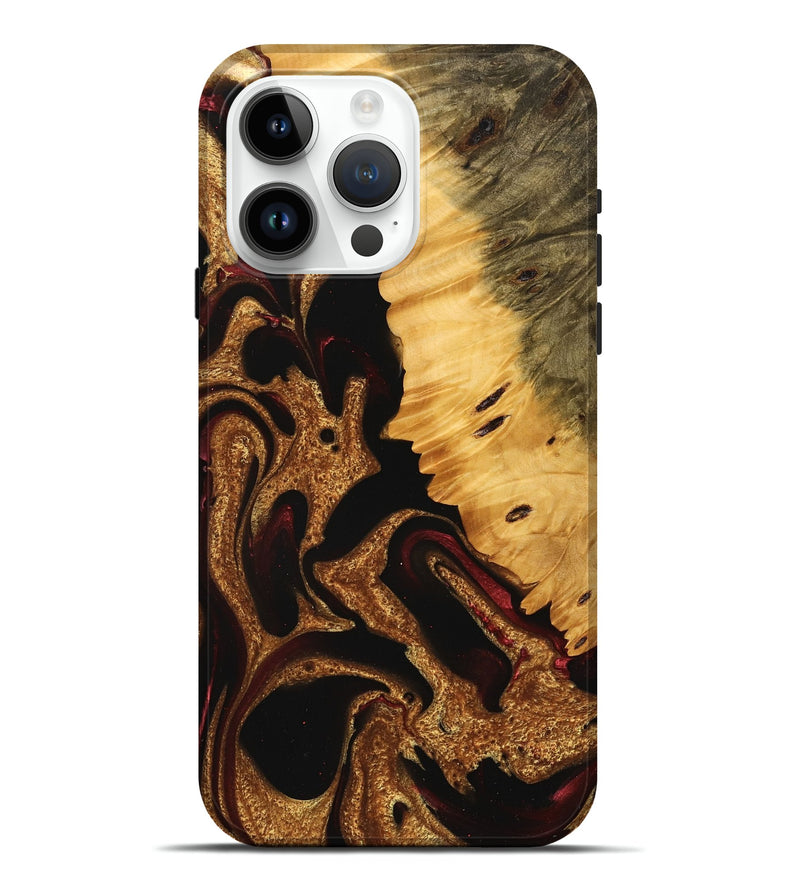 iPhone 15 Pro Max Wood Live Edge Phone Case - Tami (Red, 745276)