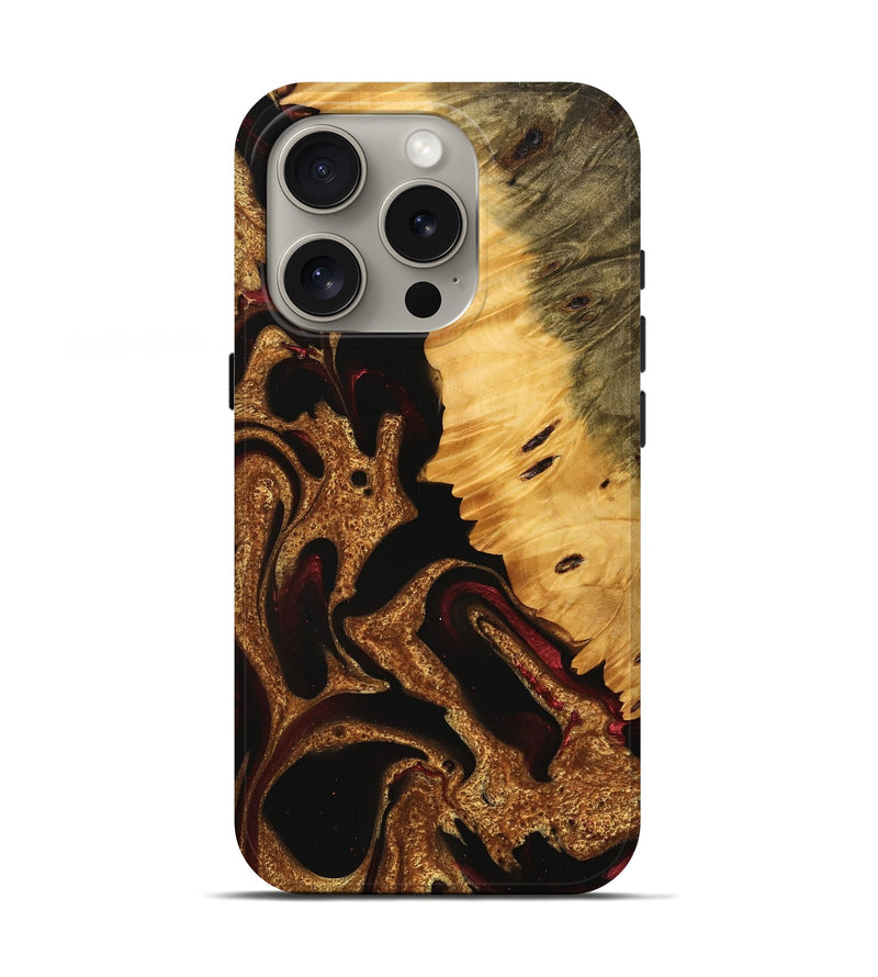 iPhone 16 Pro Wood Live Edge Phone Case - Tami (Red, 745276)