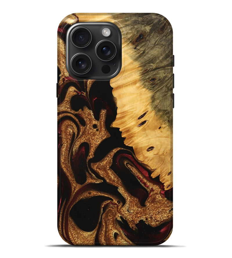 iPhone 16 Pro Max Wood Live Edge Phone Case - Tami (Red, 745276)