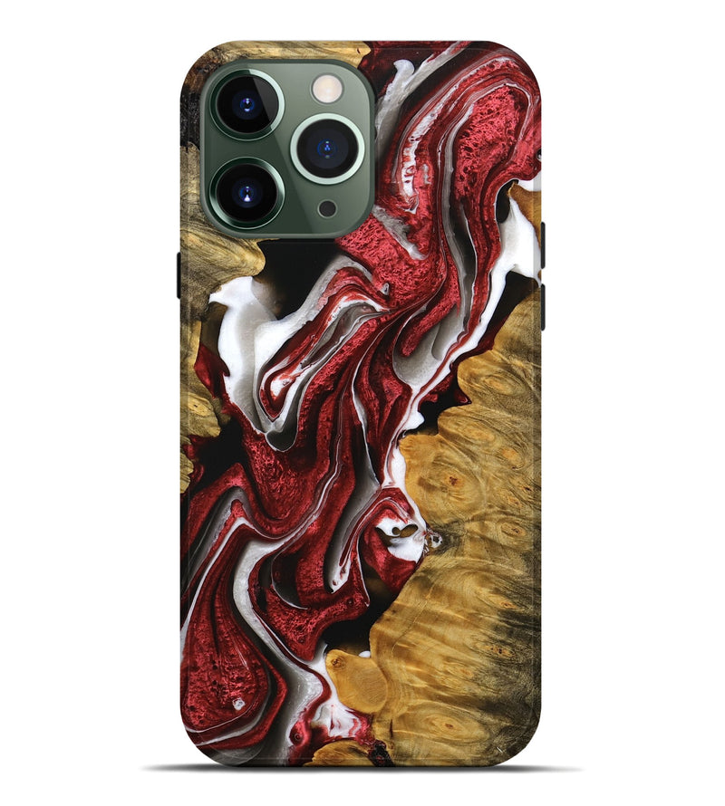 iPhone 13 Pro Max Wood Live Edge Phone Case - Jessee (Red, 745278)