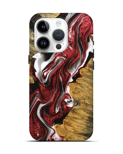 iPhone 15 Pro Wood Live Edge Phone Case - Jessee (Red, 745278)