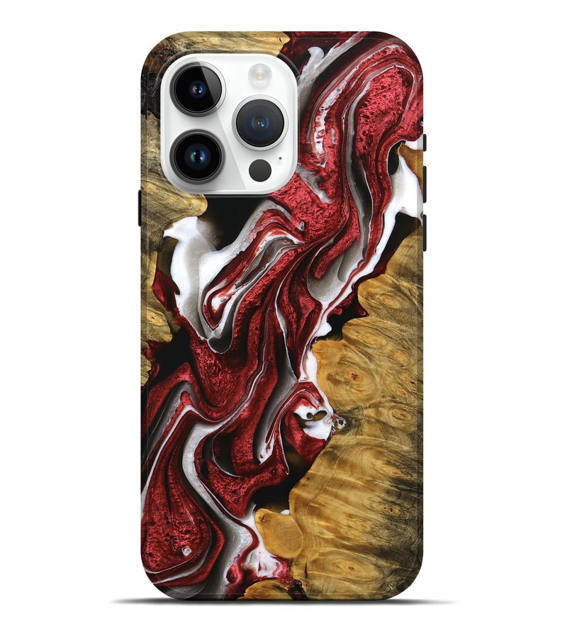 iPhone 15 Pro Max Wood Live Edge Phone Case - Jessee (Red, 745278)