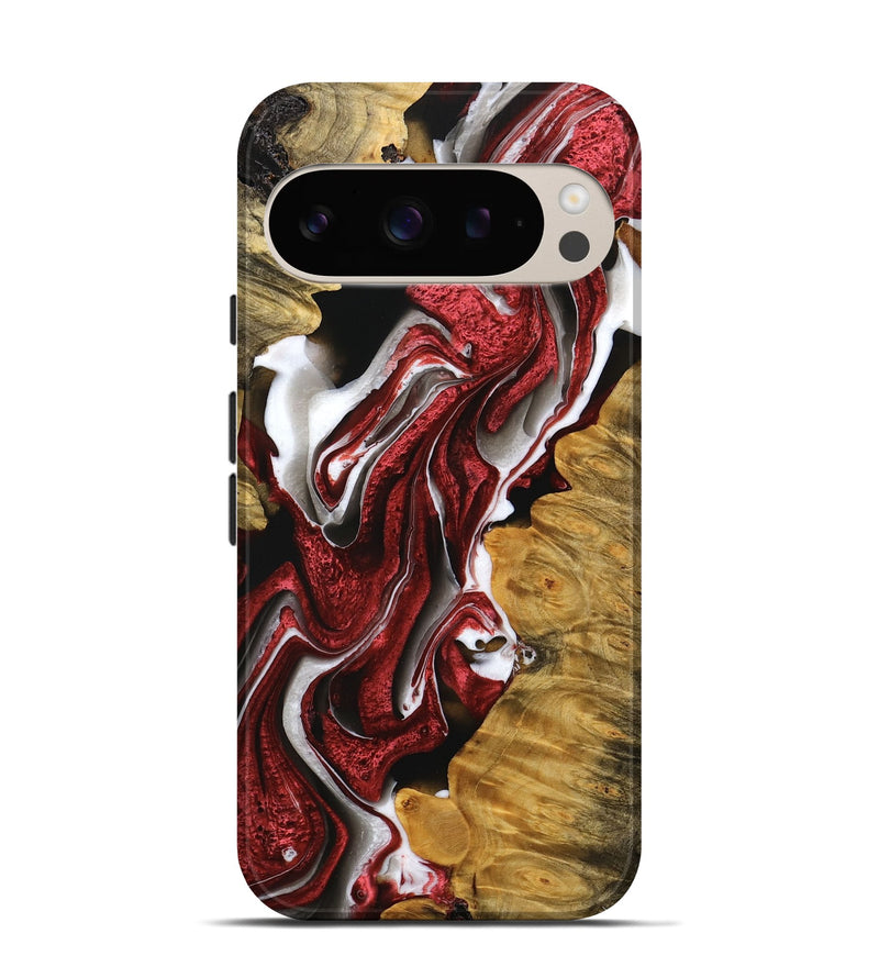 Pixel 9 Pro Wood Live Edge Phone Case - Jessee (Red, 745278)