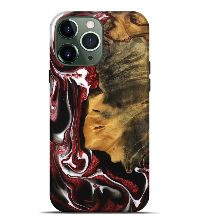 iPhone 13 Pro Max Wood Live Edge Phone Case - Elysia (Red, 745282)