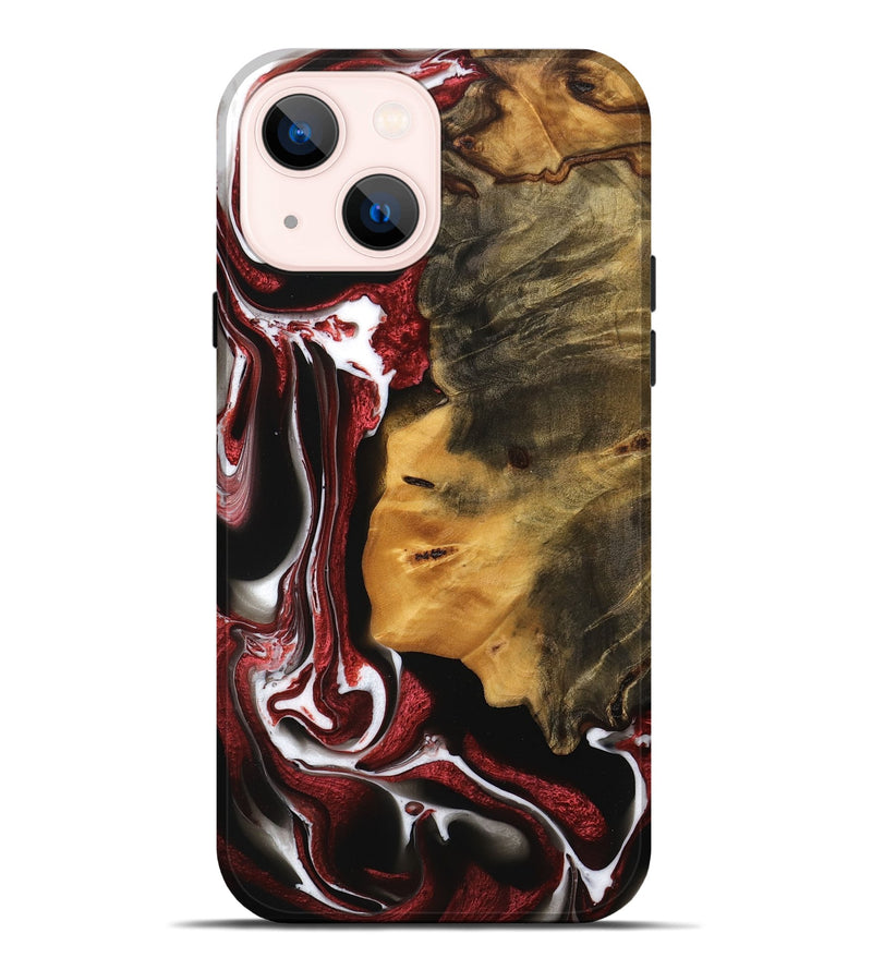 iPhone 14 Plus Wood Live Edge Phone Case - Elysia (Red, 745282)