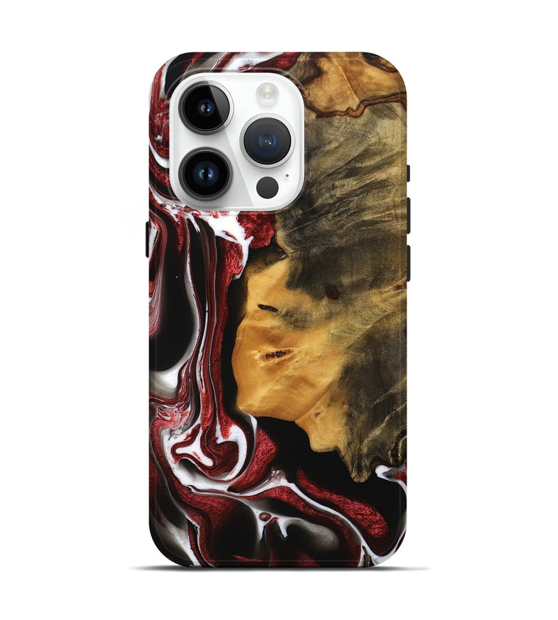 iPhone 15 Pro Wood Live Edge Phone Case - Elysia (Red, 745282)