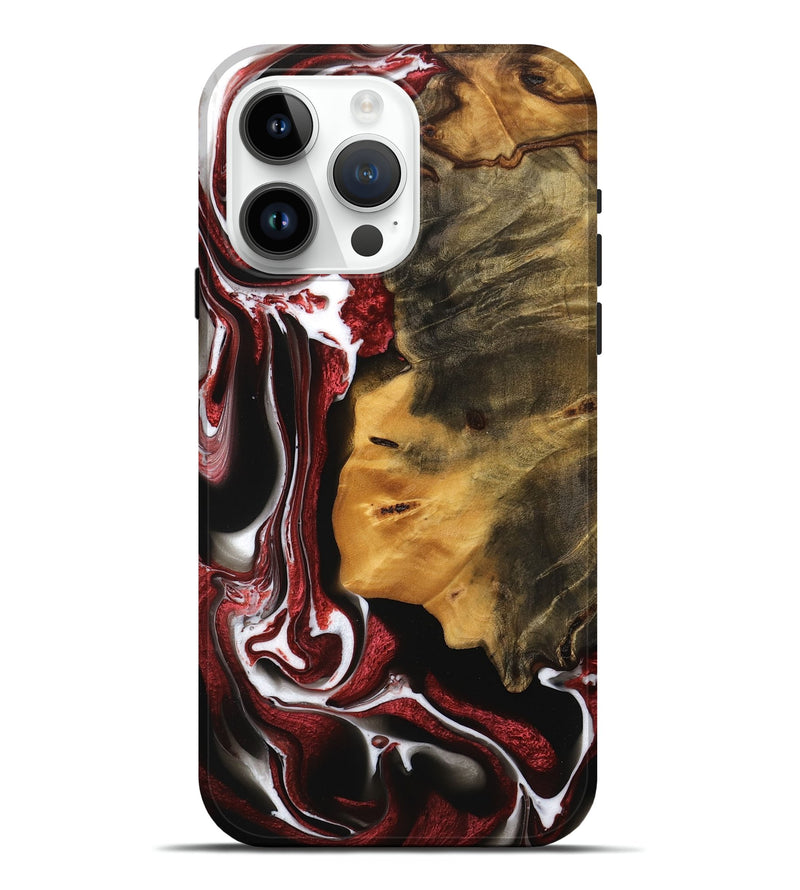 iPhone 15 Pro Max Wood Live Edge Phone Case - Elysia (Red, 745282)