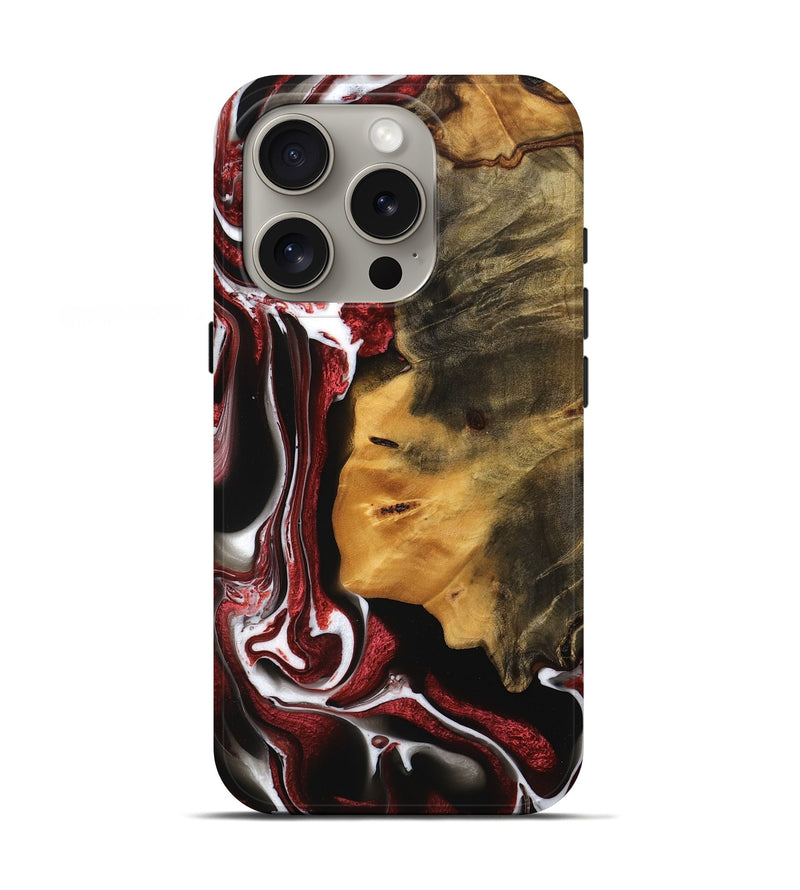 iPhone 16 Pro Wood Live Edge Phone Case - Elysia (Red, 745282)