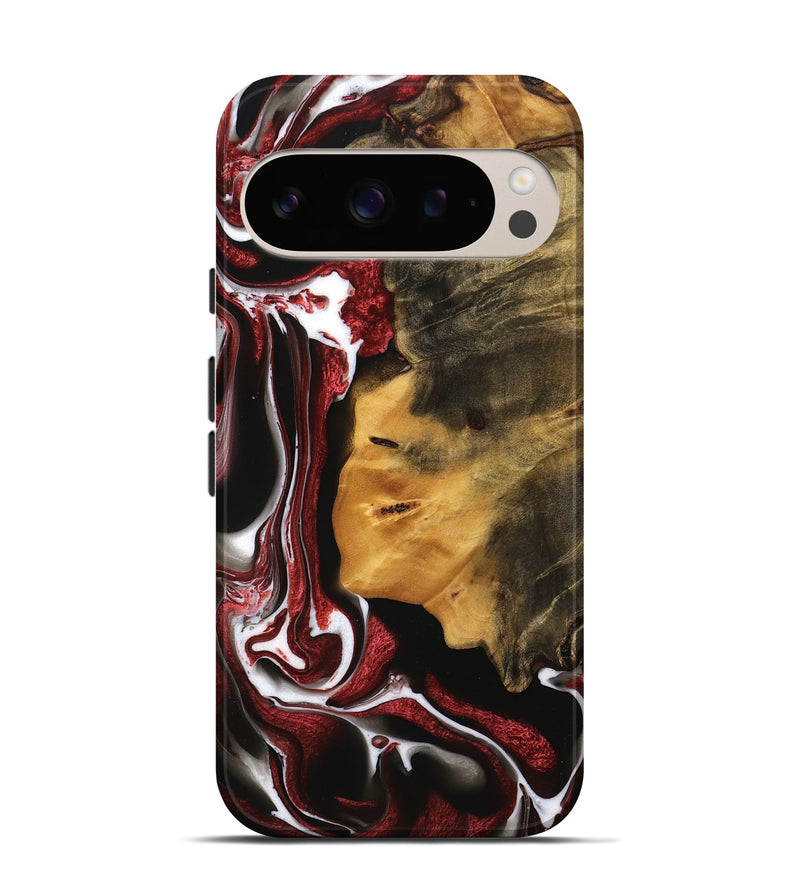 Pixel 9 Pro Wood Live Edge Phone Case - Elysia (Red, 745282)