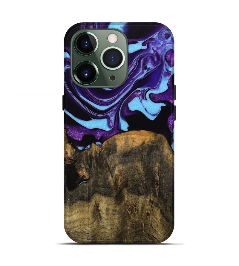 iPhone 13 Pro Wood Live Edge Phone Case - Altha (Purple, 745284)