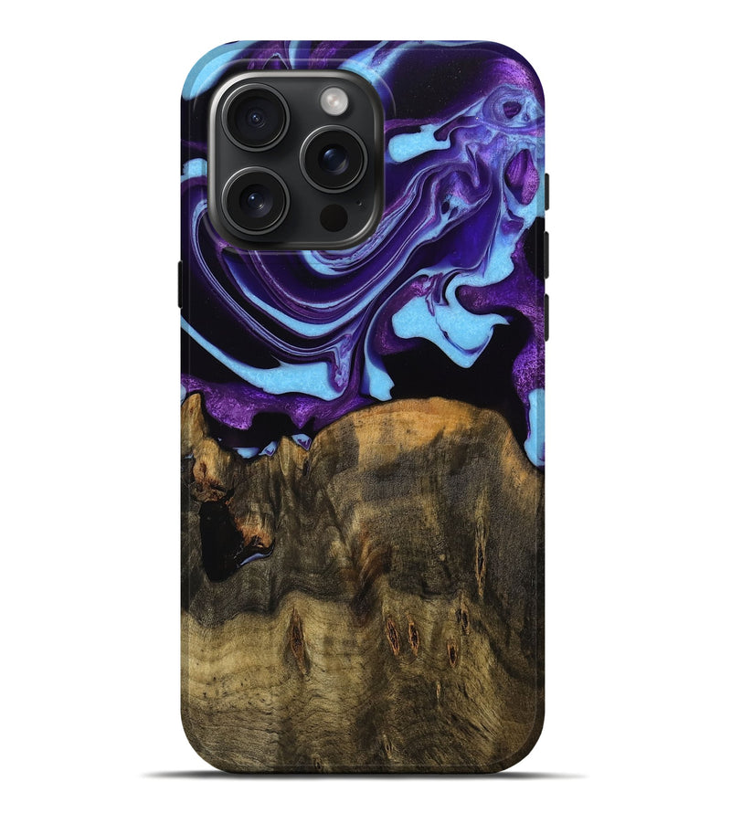 iPhone 16 Pro Max Wood Live Edge Phone Case - Altha (Purple, 745284)