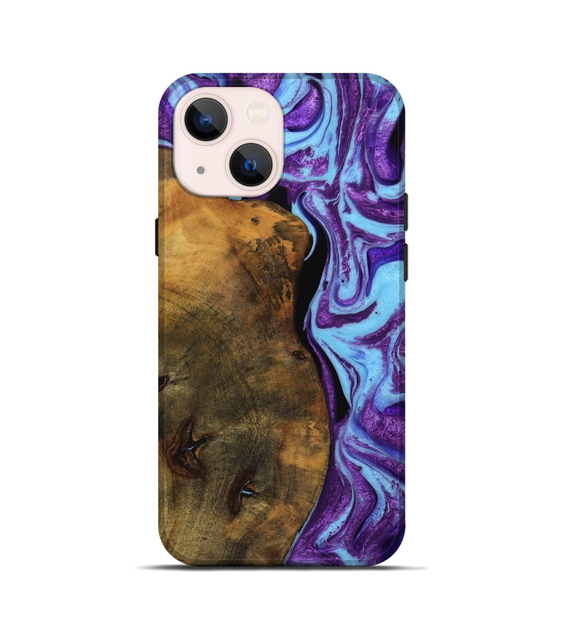 iPhone 13 mini Wood Live Edge Phone Case - Audley (Purple, 745286)