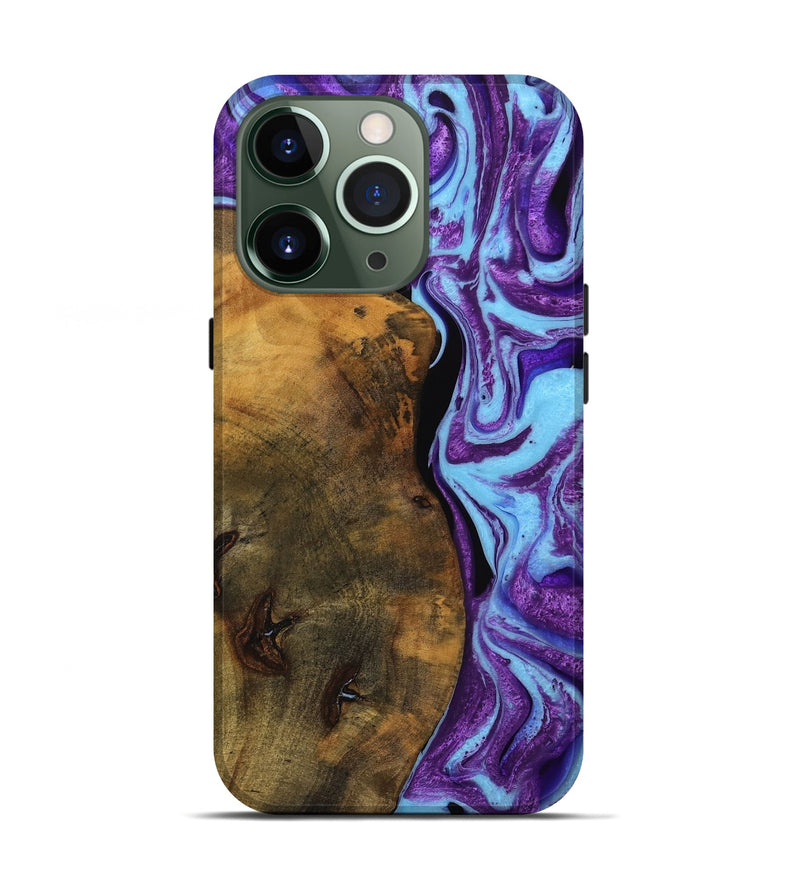 iPhone 13 Pro Wood Live Edge Phone Case - Audley (Purple, 745286)