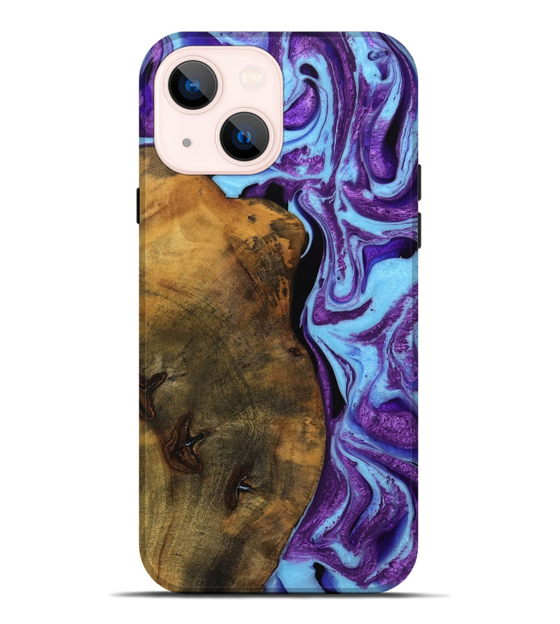 iPhone 14 Plus Wood Live Edge Phone Case - Audley (Purple, 745286)