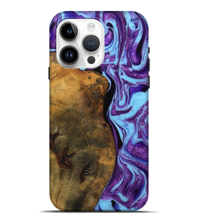 iPhone 15 Pro Max Wood Live Edge Phone Case - Audley (Purple, 745286)