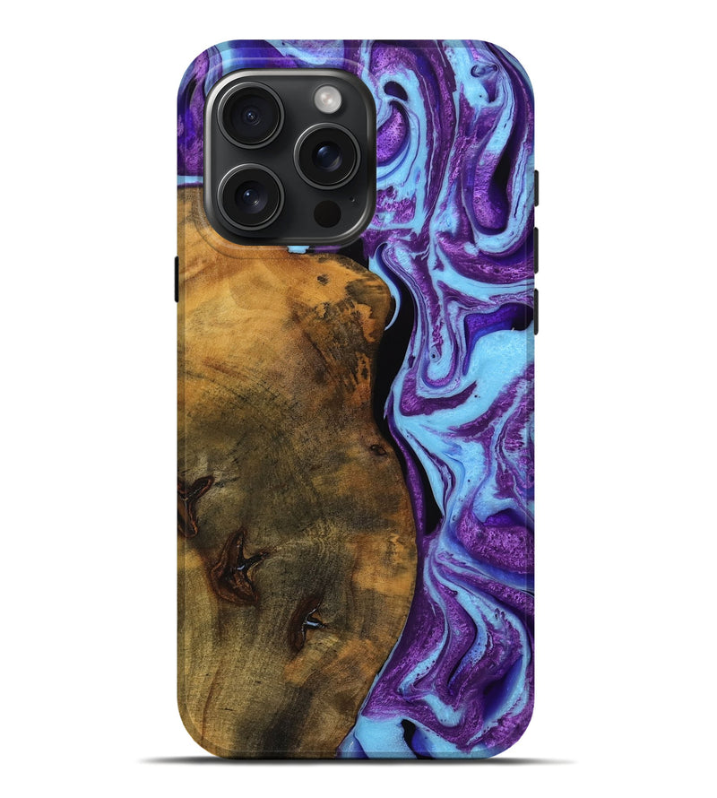 iPhone 16 Pro Max Wood Live Edge Phone Case - Audley (Purple, 745286)