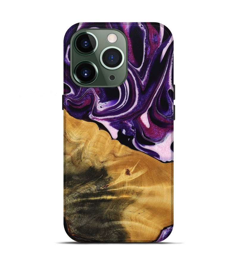 iPhone 13 Pro Wood Live Edge Phone Case - Anais (Purple, 745287)