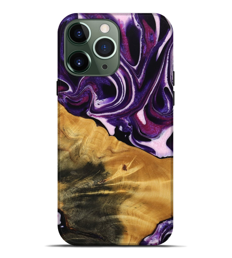 iPhone 13 Pro Max Wood Live Edge Phone Case - Anais (Purple, 745287)