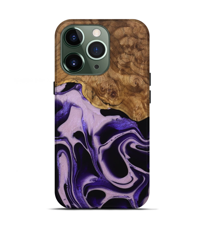 iPhone 13 Pro Wood Live Edge Phone Case - Beaulah (Purple, 745289)