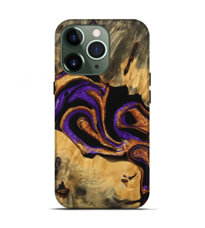 iPhone 13 Pro Wood Live Edge Phone Case - Texas (Purple, 745291)