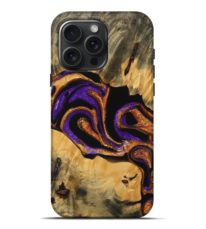 iPhone 16 Pro Max Wood Live Edge Phone Case - Texas (Purple, 745291)