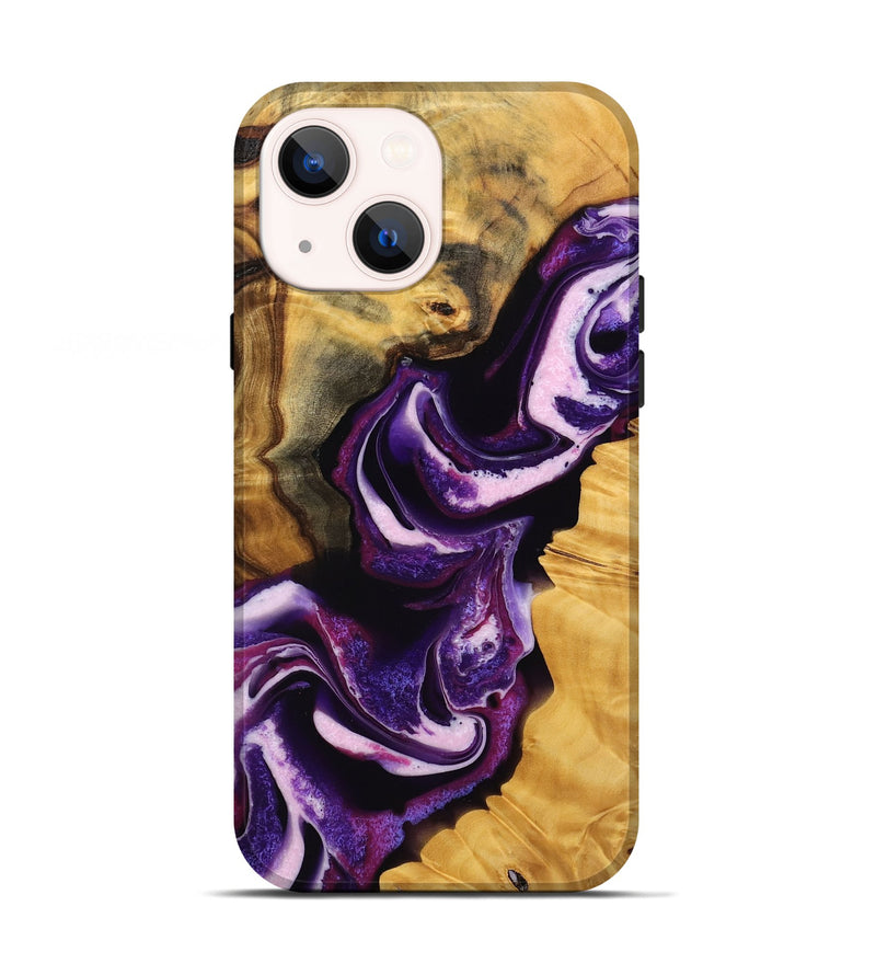 iPhone 13 Wood Live Edge Phone Case - Toccara (Purple, 745292)