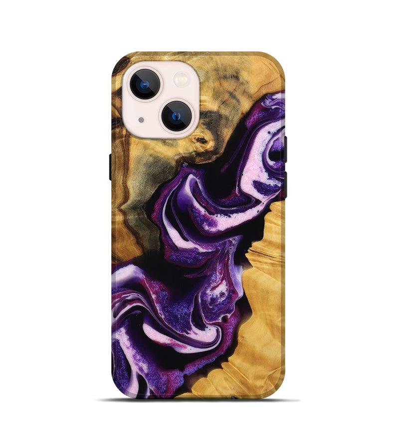 iPhone 13 mini Wood Live Edge Phone Case - Toccara (Purple, 745292)