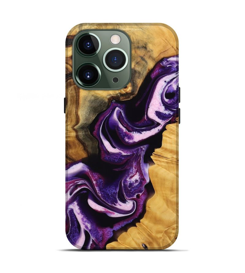 iPhone 13 Pro Wood Live Edge Phone Case - Toccara (Purple, 745292)