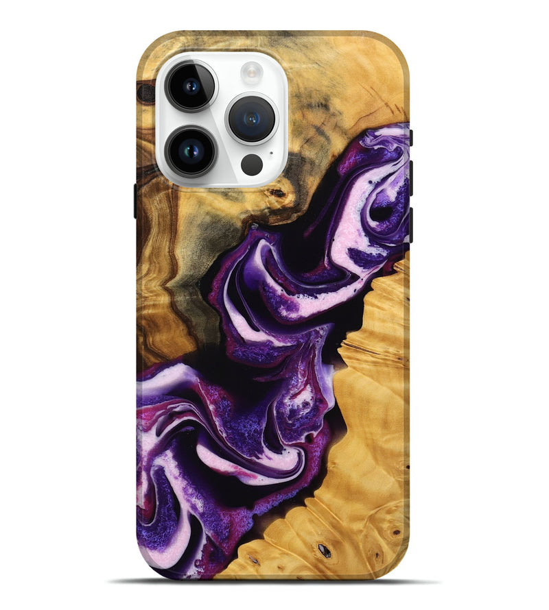 iPhone 15 Pro Max Wood Live Edge Phone Case - Toccara (Purple, 745292)