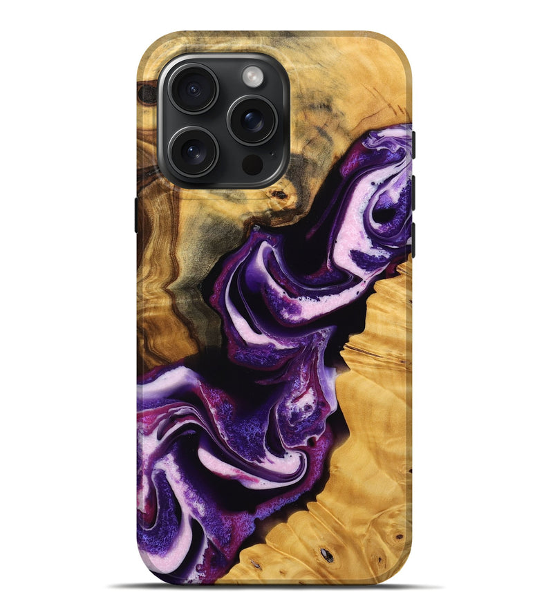 iPhone 16 Pro Max Wood Live Edge Phone Case - Toccara (Purple, 745292)