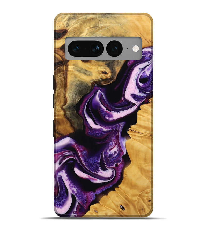 Pixel 7 Pro Wood Live Edge Phone Case - Toccara (Purple, 745292)