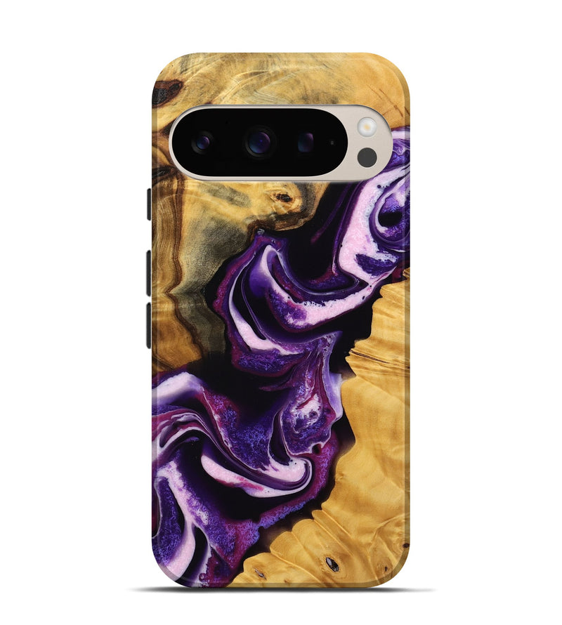 Pixel 9 Wood Live Edge Phone Case - Toccara (Purple, 745292)