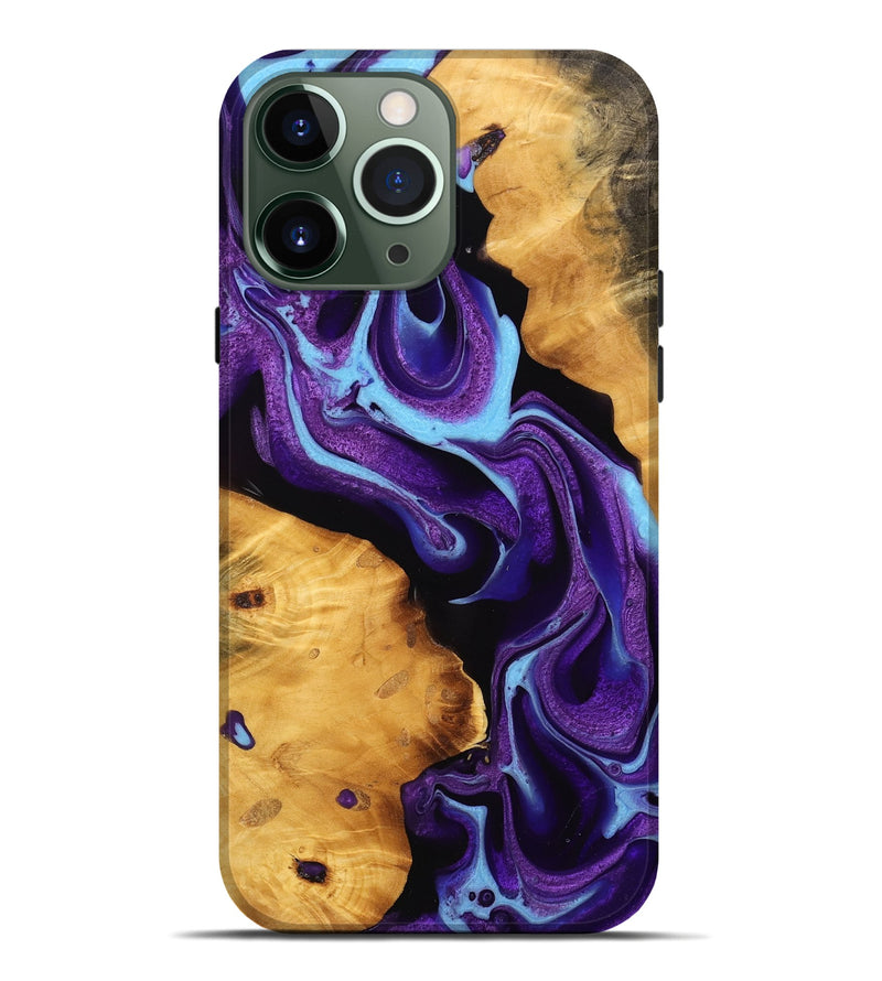 iPhone 13 Pro Max Wood Live Edge Phone Case - Bobby (Purple, 745293)