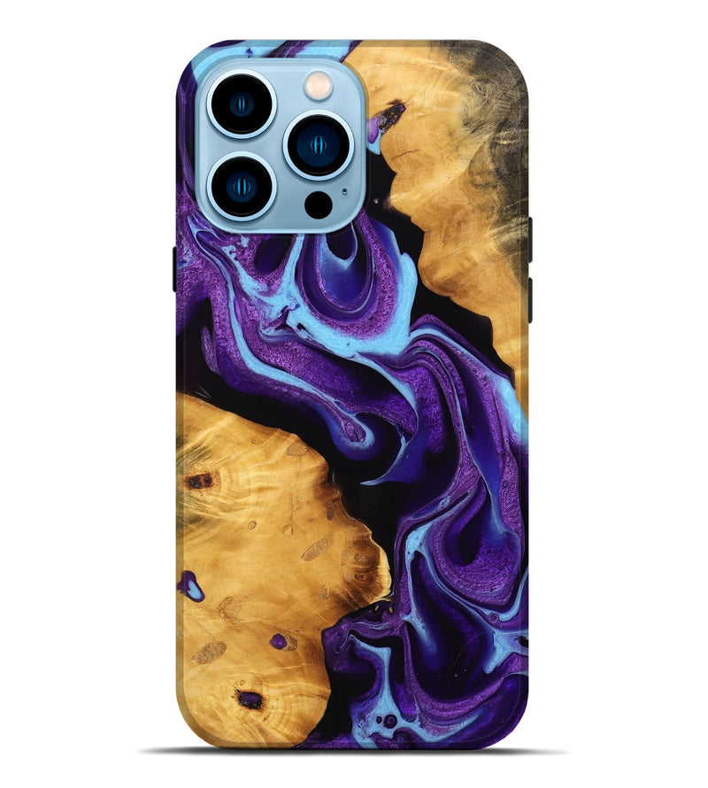 iPhone 14 Pro Max Wood Live Edge Phone Case - Bobby (Purple, 745293)