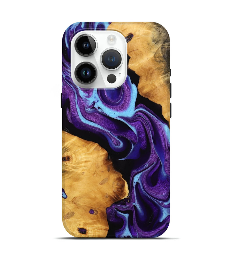 iPhone 15 Pro Wood Live Edge Phone Case - Bobby (Purple, 745293)