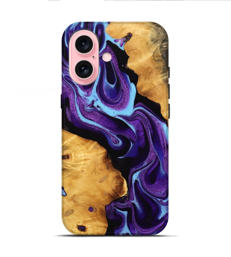 iPhone 16 Wood Live Edge Phone Case - Bobby (Purple, 745293)