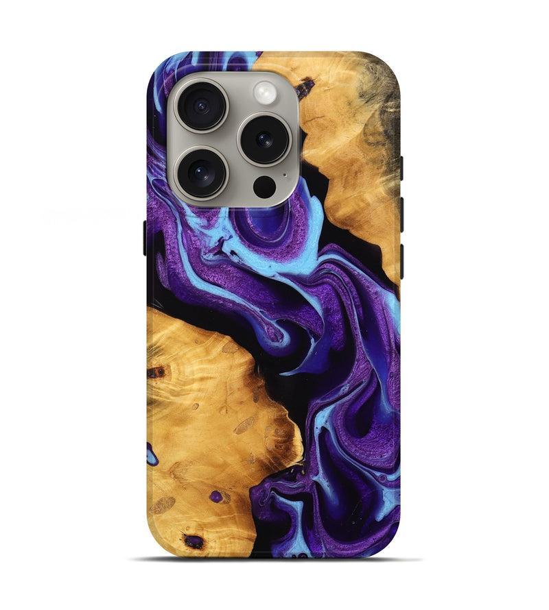 iPhone 16 Pro Wood Live Edge Phone Case - Bobby (Purple, 745293)