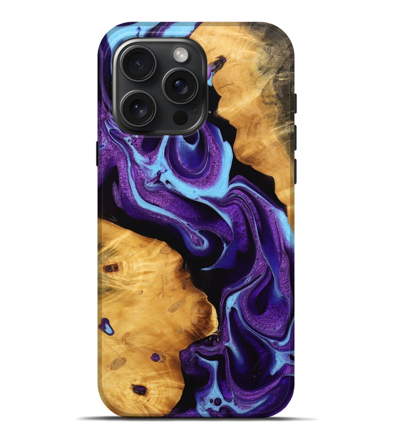 iPhone 16 Pro Max Wood Live Edge Phone Case - Bobby (Purple, 745293)