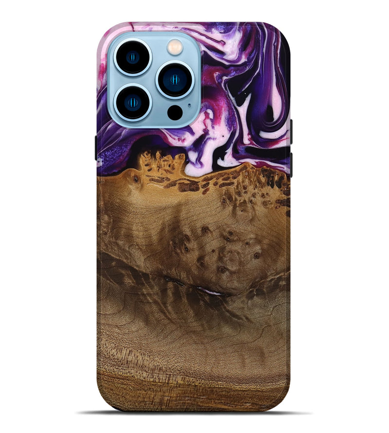 iPhone 14 Pro Max Wood Live Edge Phone Case - Lyndell (Purple, 745294)