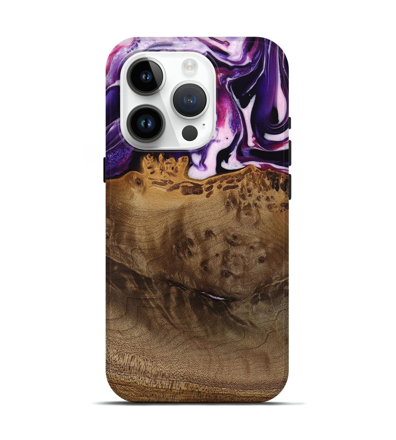 iPhone 15 Pro Wood Live Edge Phone Case - Lyndell (Purple, 745294)