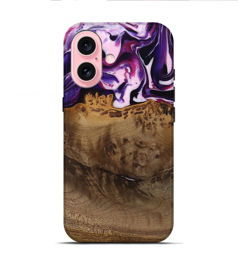 iPhone 16 Wood Live Edge Phone Case - Lyndell (Purple, 745294)