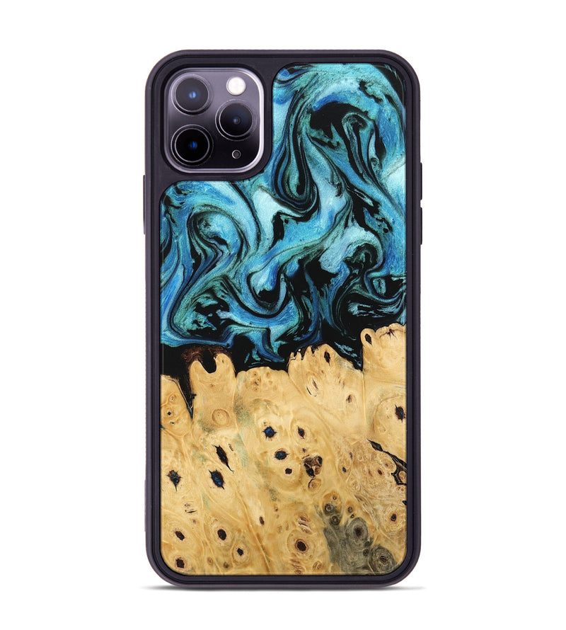 iPhone 11 Pro Max Wood Phone Case - Lynett (Blue, 745302)