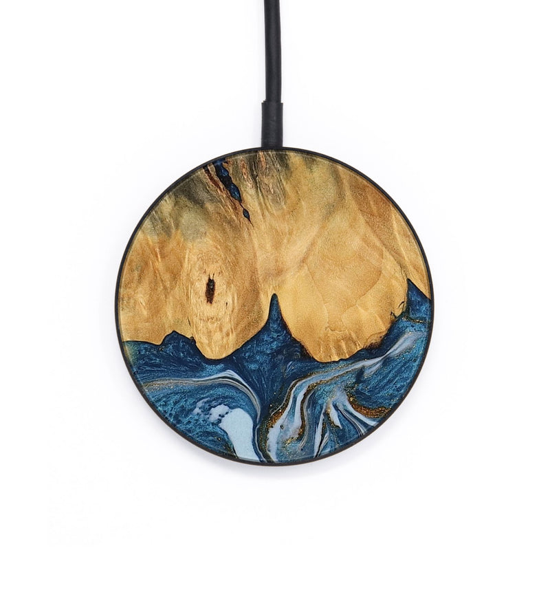 Circle Wood Wireless Charger - Gregory (Teal & Gold, 745303)