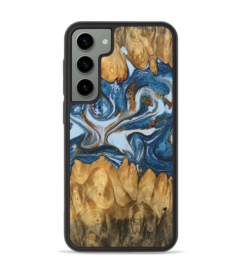 Galaxy S23 Plus Wood Phone Case - Lanny (Teal & Gold, 745309)