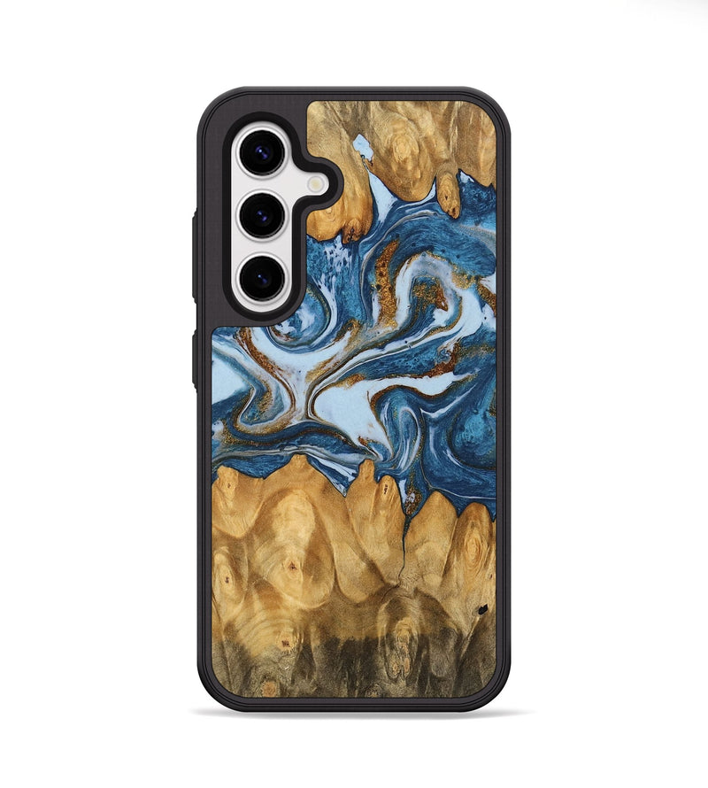 Galaxy S25 Plus Wood Phone Case - Lanny (Teal & Gold, 745309)